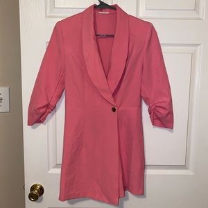 Hot pink blazer romper